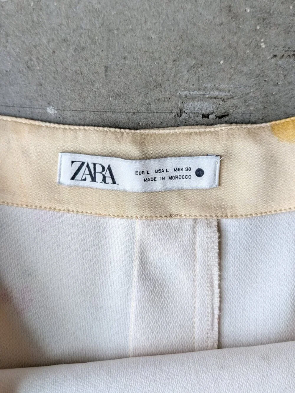 Zara ZW Collection Yellow Satin Chiffon Floral Midi Skirt Coquette Feminine